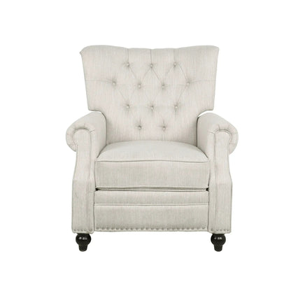 Welch - Contemporary Tufted Pushback Recliner by Unique Piece Furniture in beige fabric on Tampa Home & Garden Store