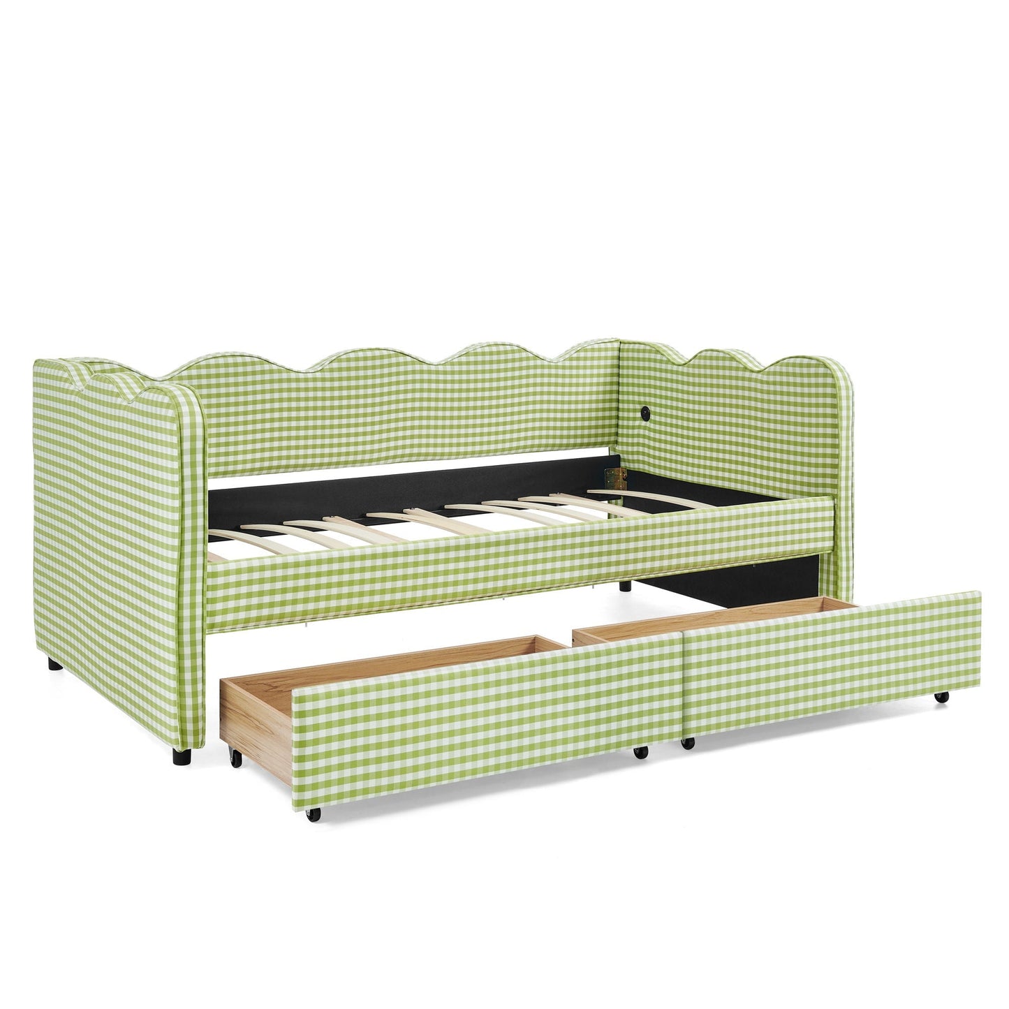 Gingham Daybed With Usb Port And The Wave Shape