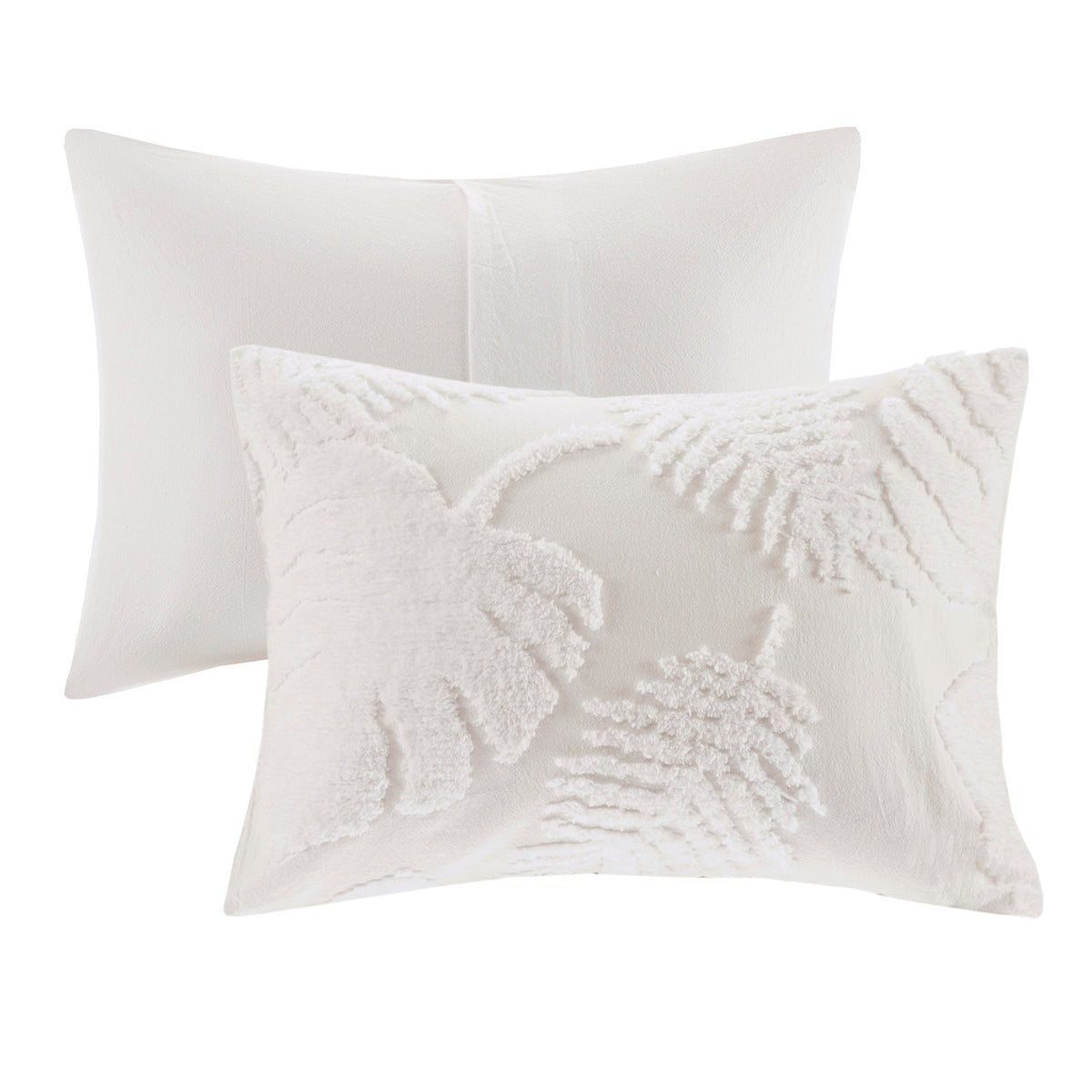 3 Piece Chenille Palm Comforter Set For King