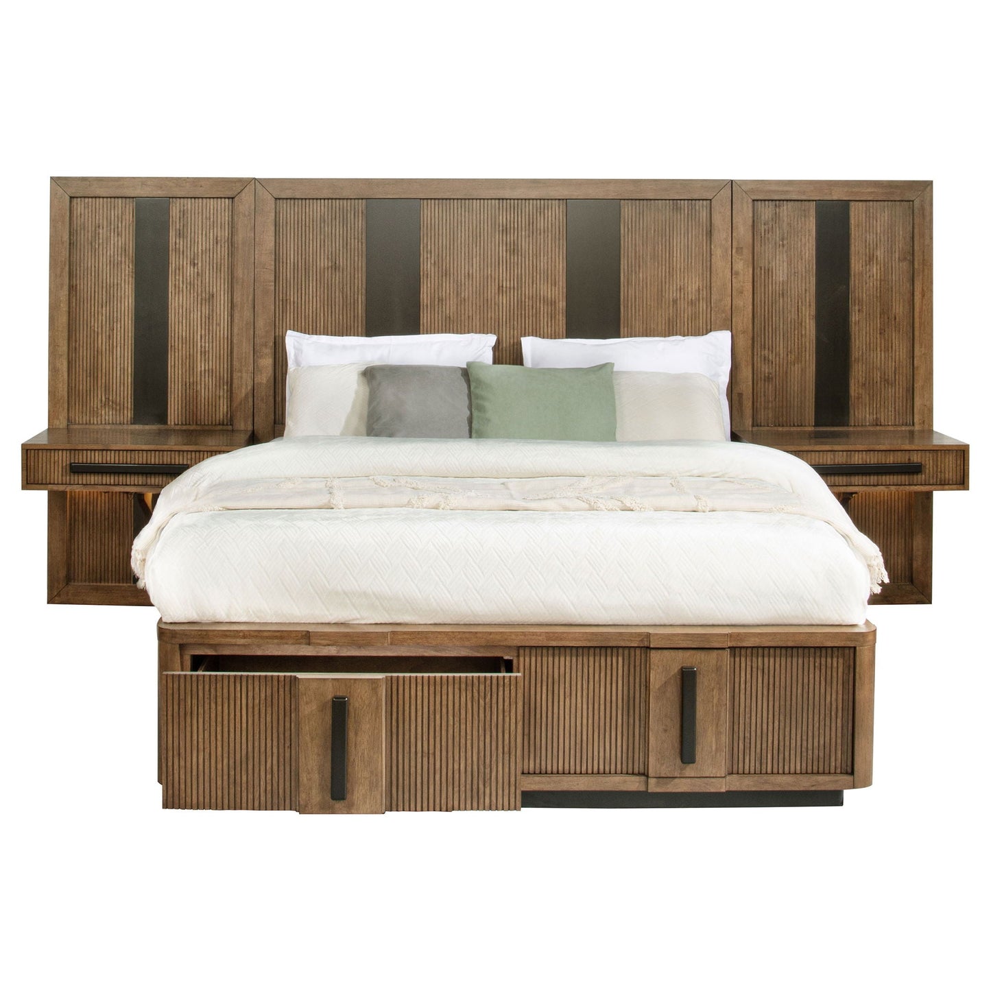 Moraga Wall Panel Storage Bed with Nightstands