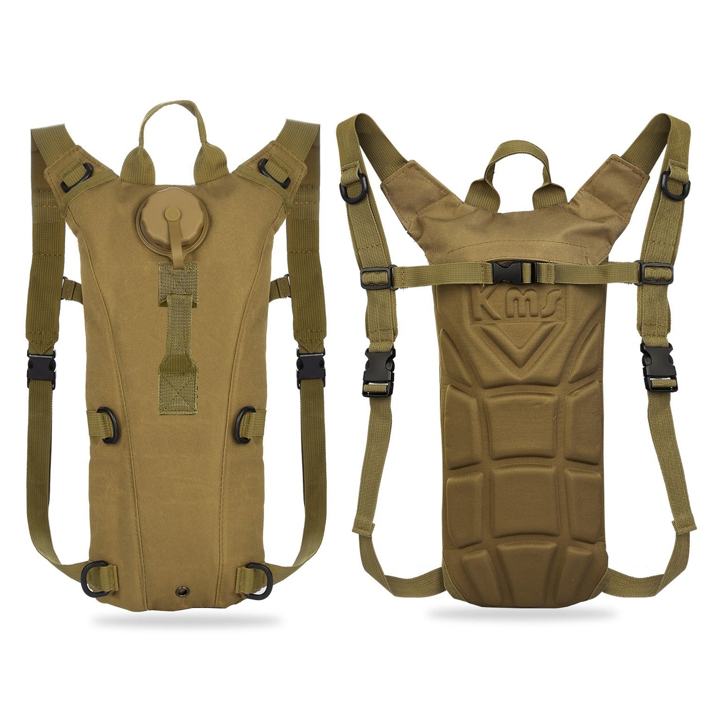 iMounTEK Tactical Hydration Pack 3L water bladder, tan nylon with adjustable straps on Tampa Home & Garden Store