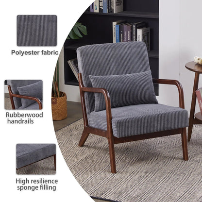 Modern Accent Chair with Pillow and Wood Frame