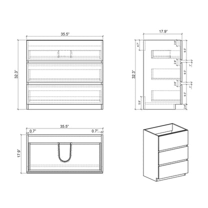 Alice Bathroom Vanity with Large Storage and Sink