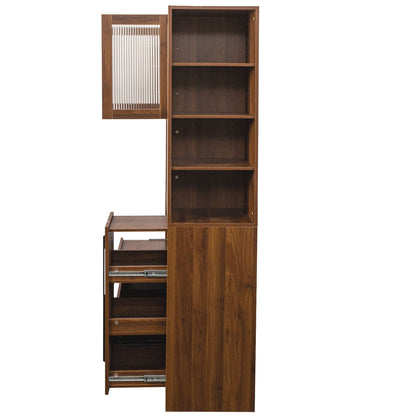 Tall Kitchen Pantry Cabinet and Microwave Stand