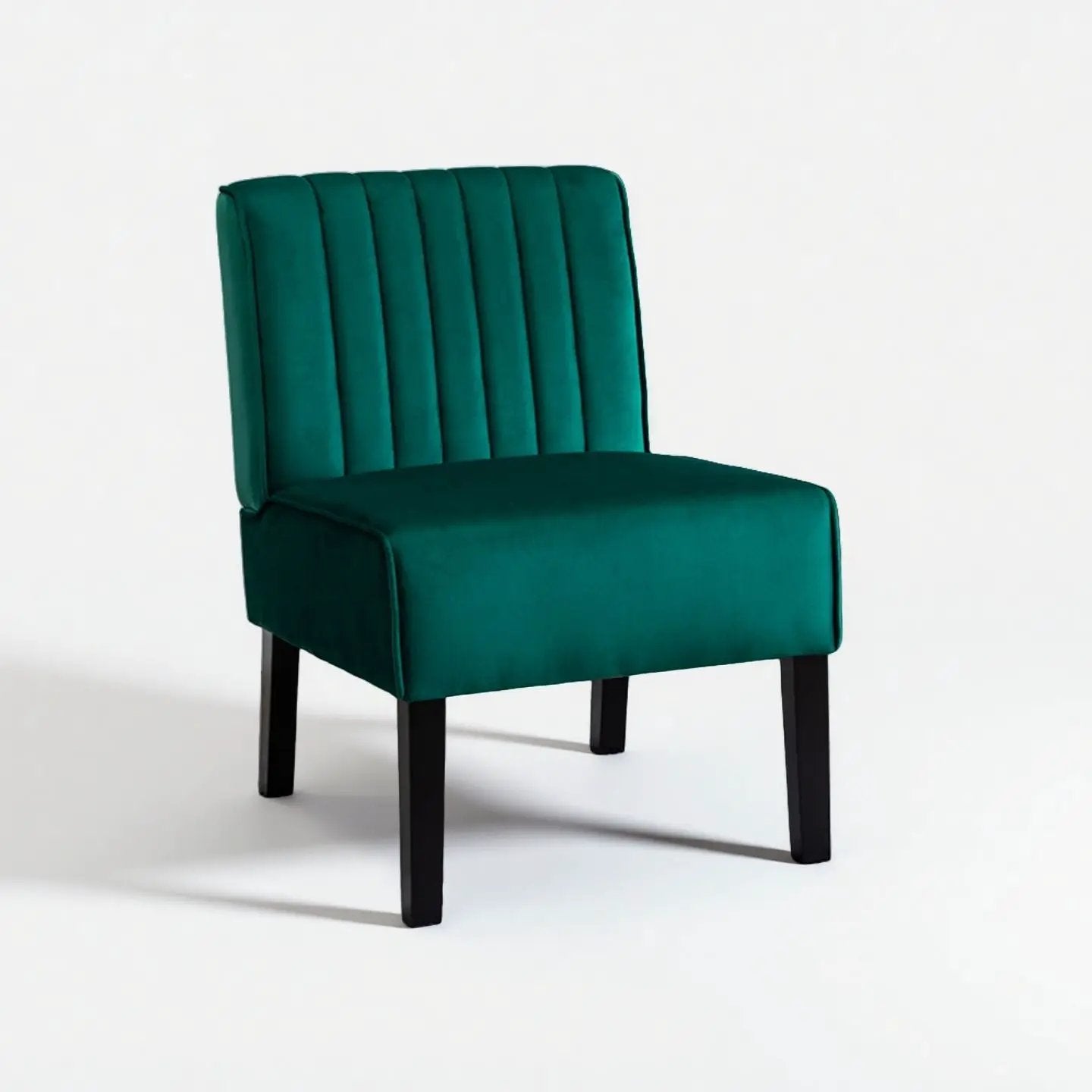 Reese mid-century modern accent chair teal velvet with black legs on Tampa Home & Garden Store