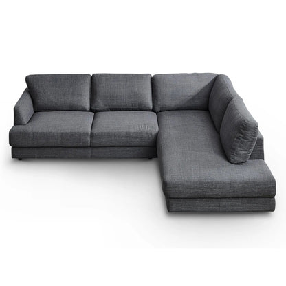 Glander comfortable cozy sectional sofa by Unique Piece Furniture; dark gray fabric, stationary on Tampa Home & Garden Store