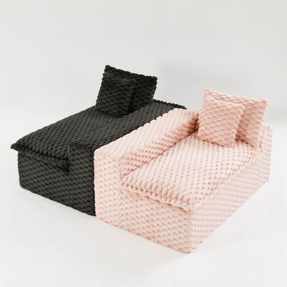 Modular Four Seater Sofa In Pink And Black