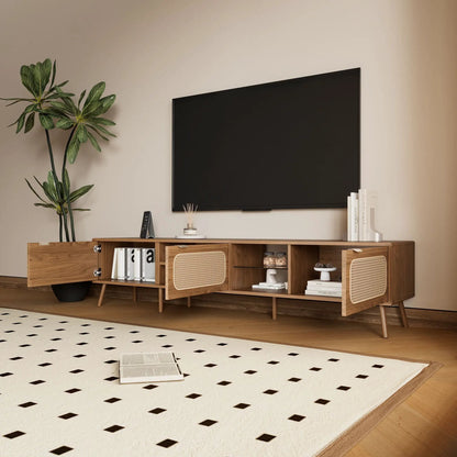 78-inch walnut TV stand with ample storage and open shelving on Tampa Home & Garden Store