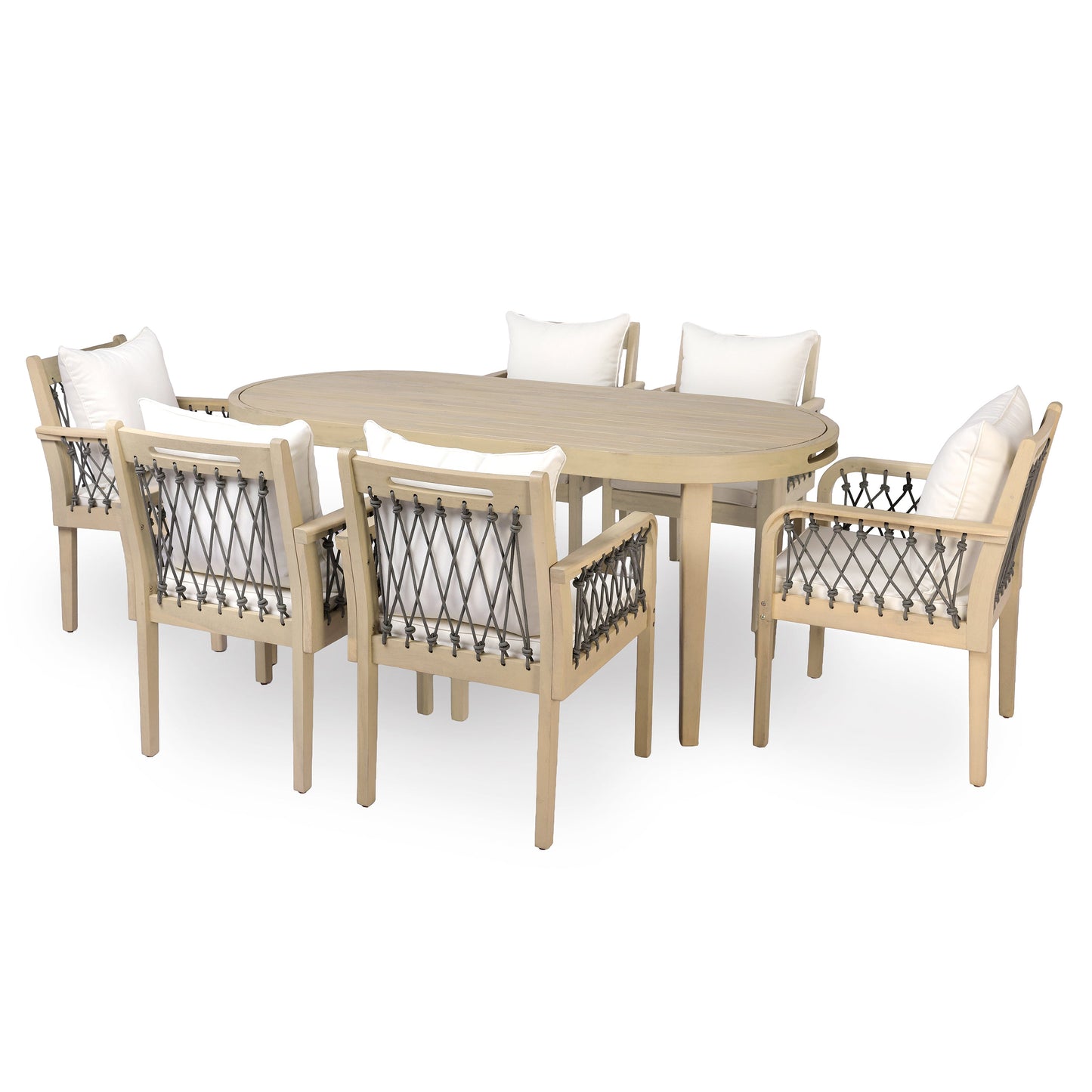 Stylish Acacia Wood Outdoor Dining Set and Chairs