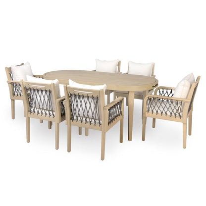 Stylish Acacia Wood Outdoor Dining Set and Chairs
