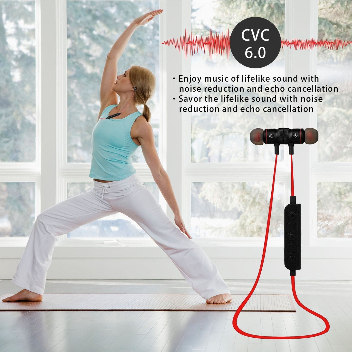 GemGear wireless in-ear neckband sport headphones sweatproof with call alert for gym runs on Tampa Home & Garden Store