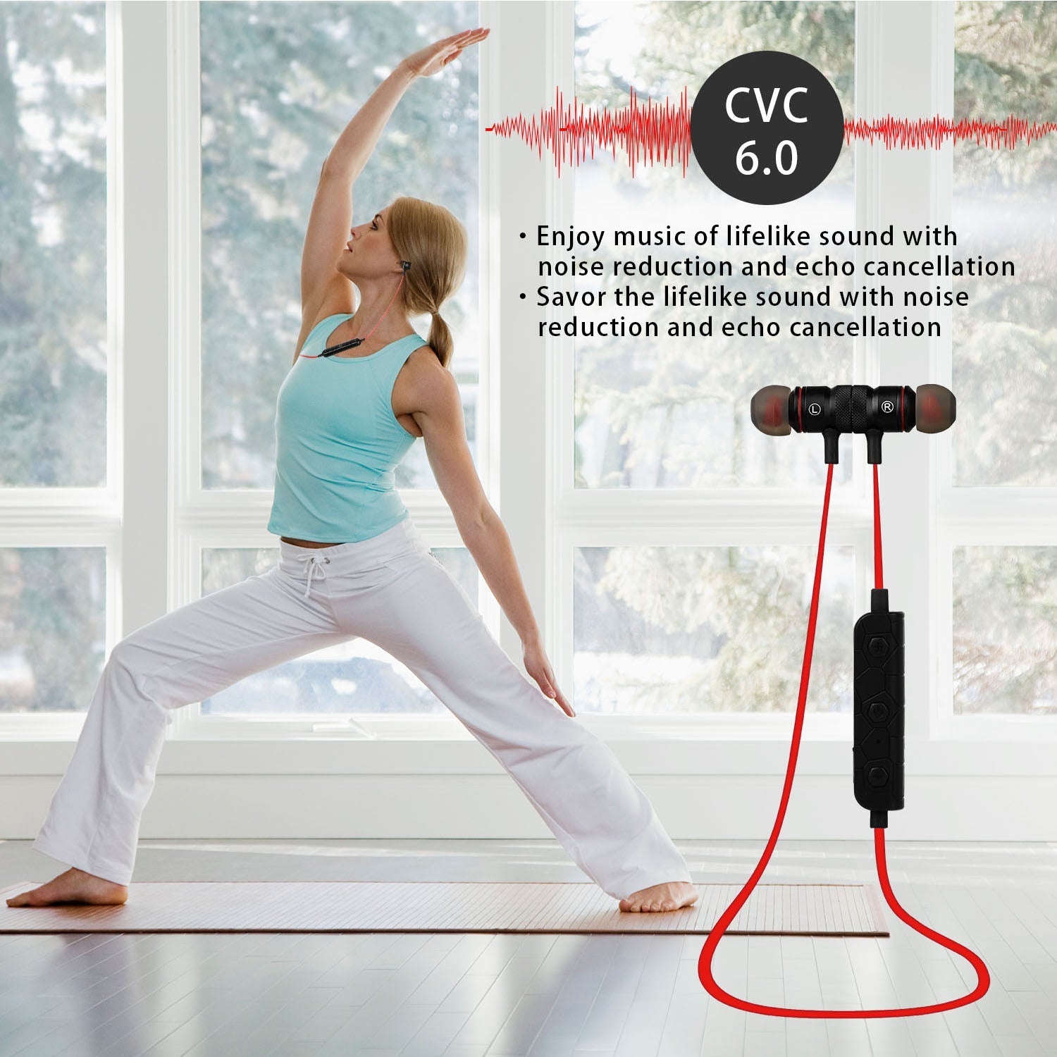 GemGear wireless in-ear neckband sport headphones sweatproof with call alert for gym runs on Tampa Home & Garden Store