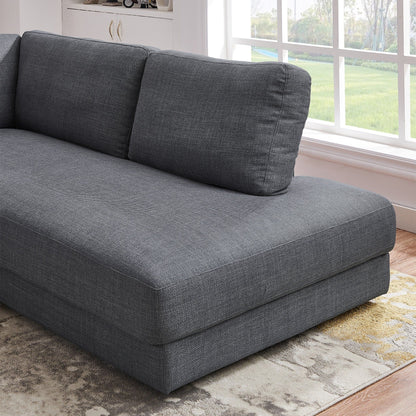 Glander Comfortable Cozy Sectional Sofa by HouseOfZazla in dark gray textured fabric on Tampa Home & Garden Store
