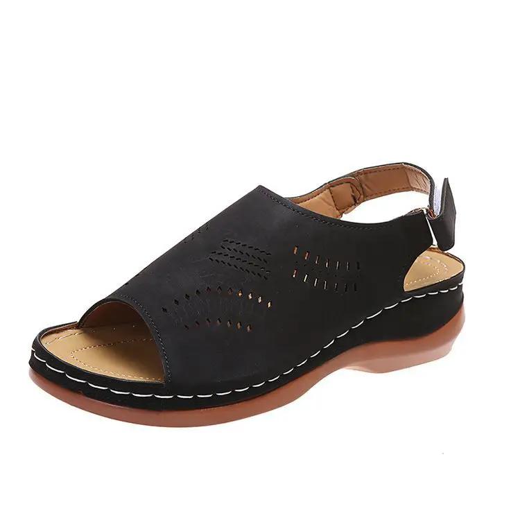 Hollow Back Buckle Fish Mouth Vintage Shoes
