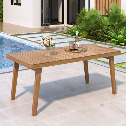 Acacia Wood Outdoor Dining Table With Slats