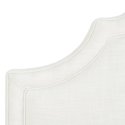Catherine upholstered king headboard antique ivory fabric curved silhouette HouseOfZazla on Tampa Home & Garden Store