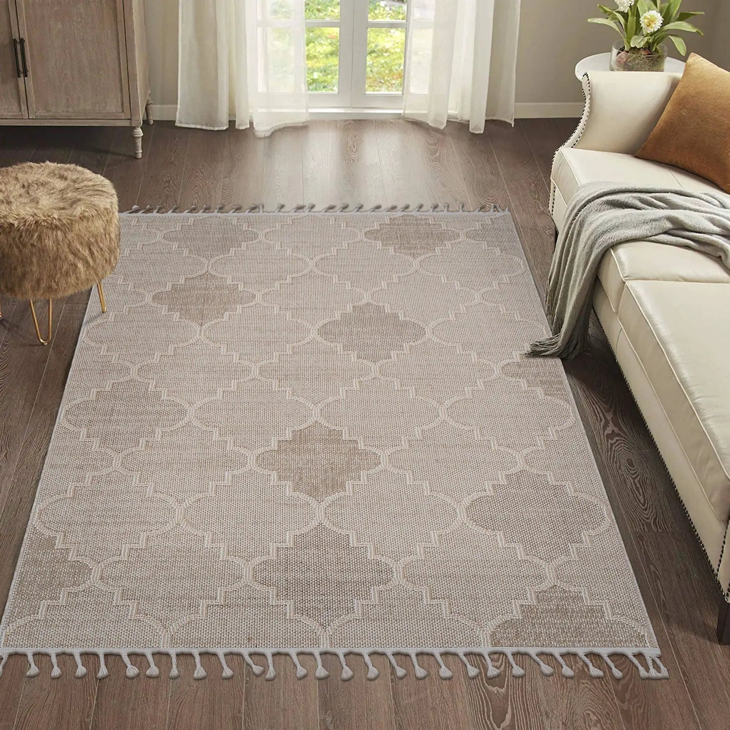 Guros Trellis Area Rug for Indoor and Outdoor Use