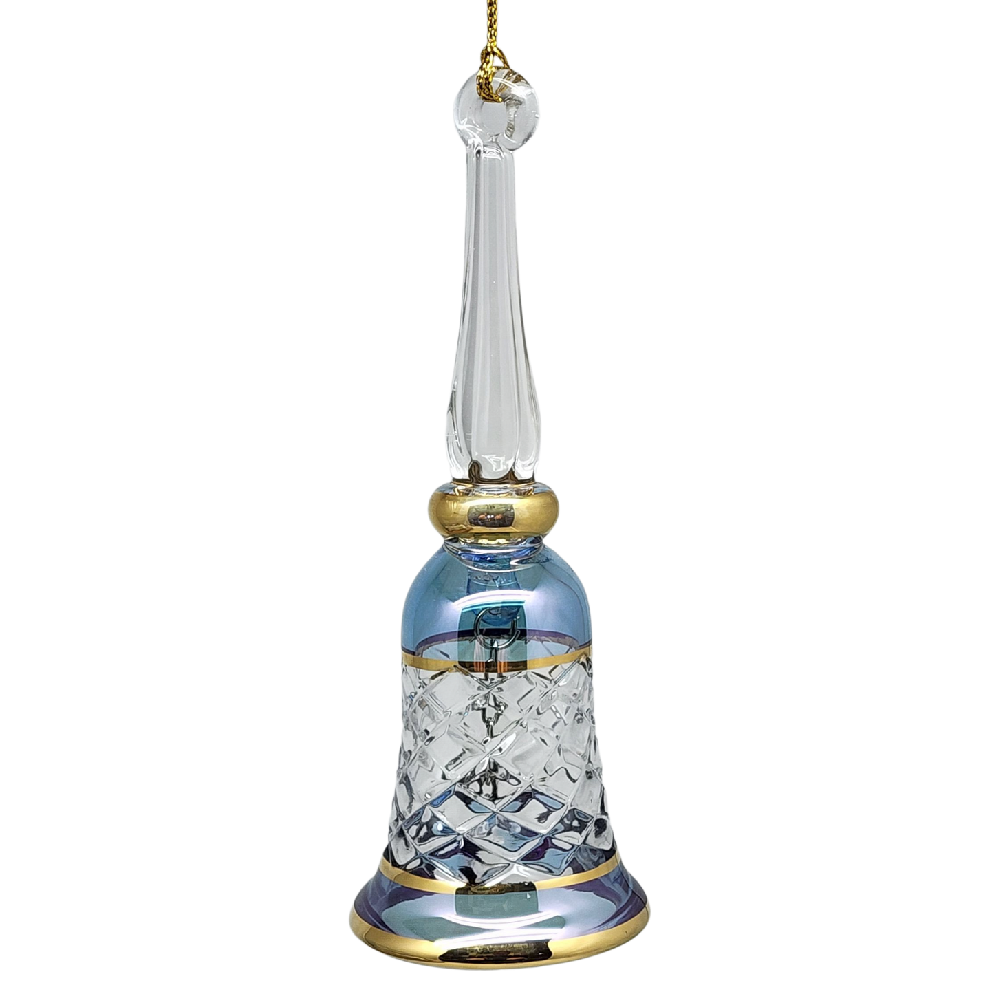 Campana grabada con corte de oro - Azul