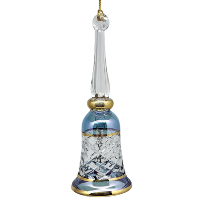 Campana grabada con corte de oro - Azul