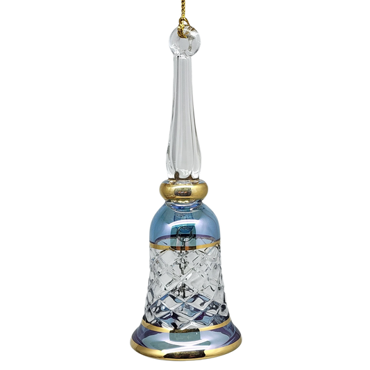 Gold Cut Etched Bell - Blue - Tampa Home & Garden Store