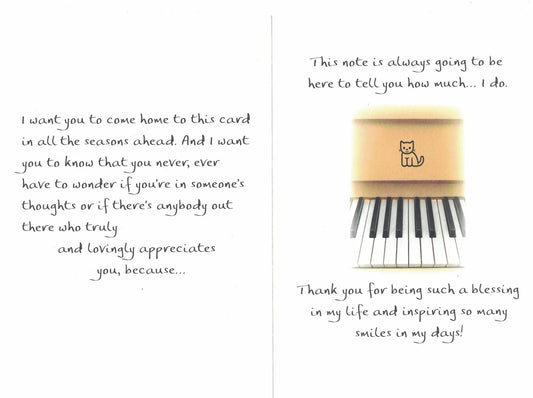 To Someone Who Is Wonderful In Every Way greeting card, tri-fold 5x7 with script on Tampa Home & Garden Store