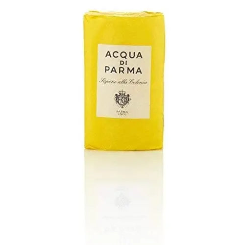 Acqua di Parma Colonia wrapped soap bar, yellow packaging with white label, 3-pack on Tampa Home & Garden Store