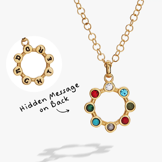Daughter Hidden Message Acrostic Necklace by Alex and Ani, gold-tone letter beads on Tampa Home & Garden Store