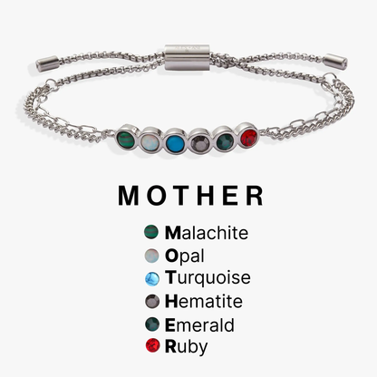 Mother Hidden Message Acrostic Bolo Bracelet by Alex and Ani with colorful gemstone beads on Tampa Home & Garden Store