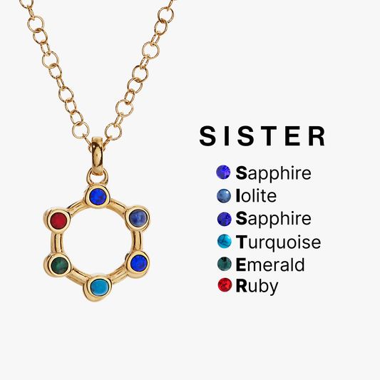 Sister Hidden Message Acrostic Necklace gold-tone chain multicolor gemstone pendant ALEX AND ANI on Tampa Home & Garden Store