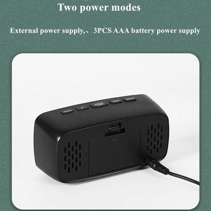 Stevvex black LED desk alarm clock with top control buttons and back power cord on Tampa Home & Garden Store