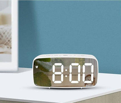 Acrylic/mirror LED alarm clock with large digital display, dual alarms, night mode on Tampa Home & Garden Store