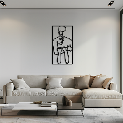 act Couple Line Art Metal Wall Decor Abstr– Modern Minimalist Love Artwork- KAF625 - Tampa Home & Garden Store