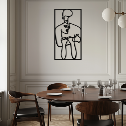 act Couple Line Art Metal Wall Decor Abstr– Modern Minimalist Love Artwork- KAF625 - Tampa Home & Garden Store