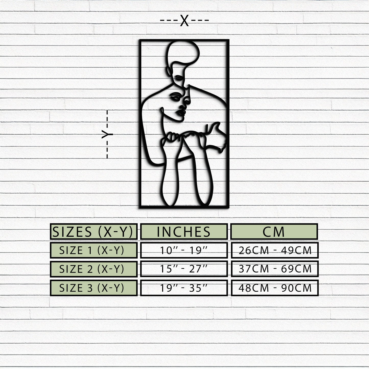 act Couple Line Art Metal Wall Decor Abstr– Modern Minimalist Love Artwork- KAF625 - Tampa Home & Garden Store