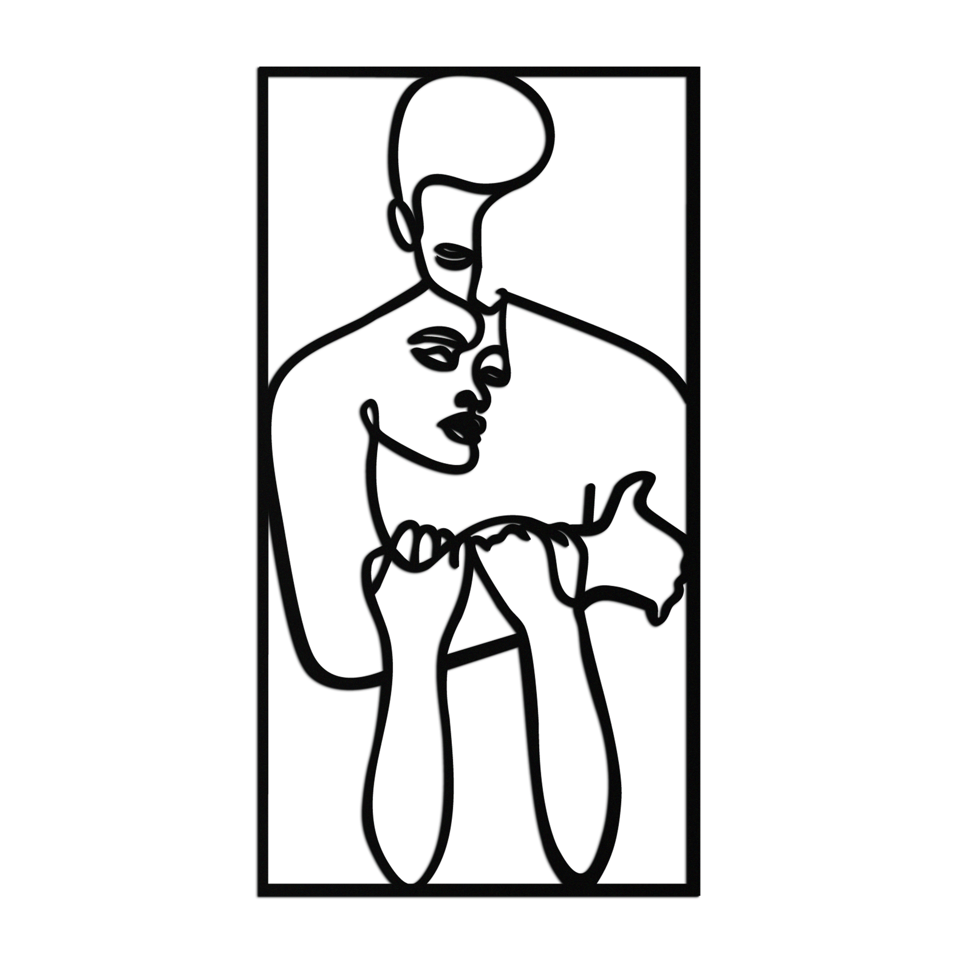act Couple Line Art Metal Wall Decor Abstr– Modern Minimalist Love Artwork- KAF625 - Tampa Home & Garden Store