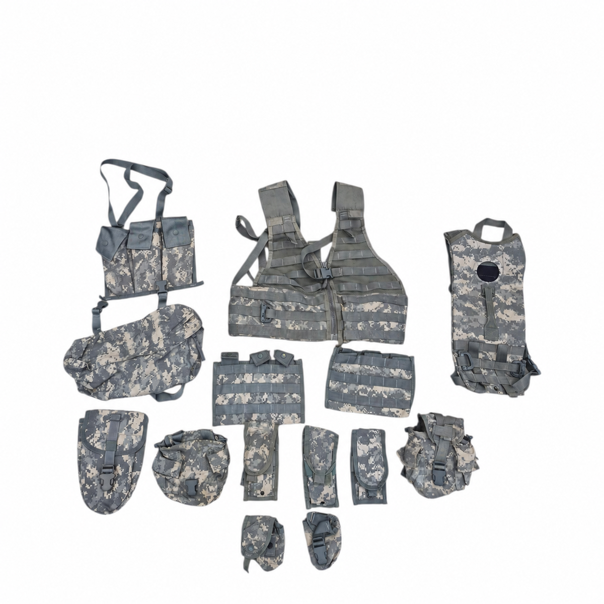 Fury28 USGI ACU/UCP rifleman MOLLE kit with FLC vest, hydration carrier and pouches in camo on Tampa Home & Garden Store