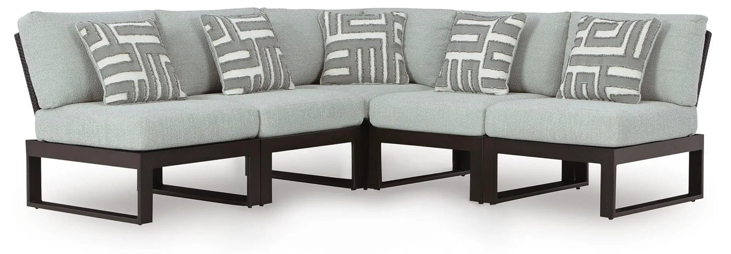 Beachloft Outdoor Aluminum Sectional with Wicker