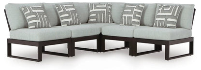 Beachloft Outdoor Aluminum Sectional with Wicker