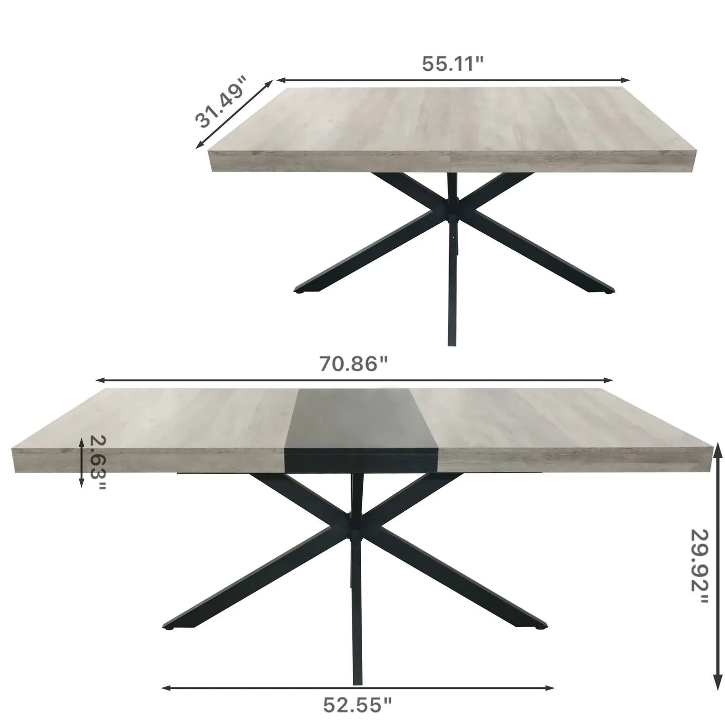 Retro Stretch Dining Table With Embossed Plate