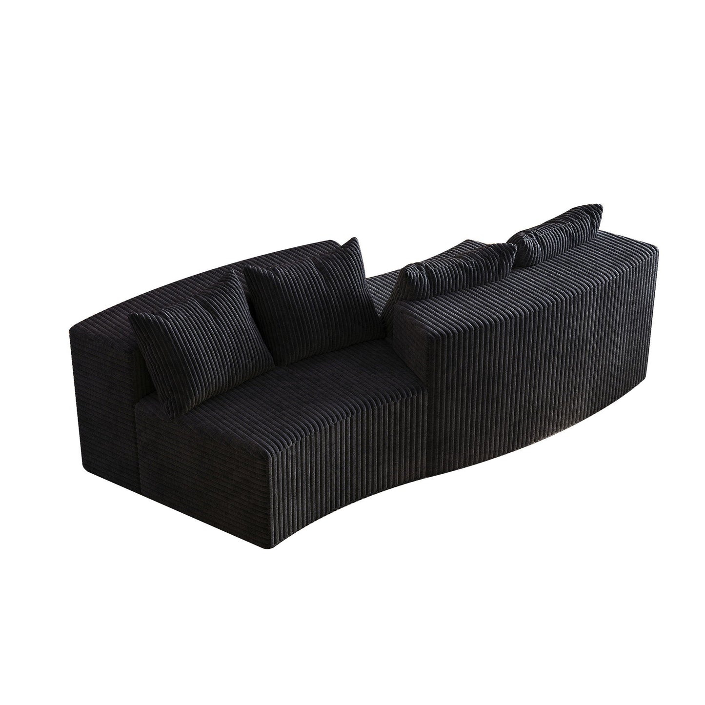 Curved Modular Sectional Sofa and Four Pillows