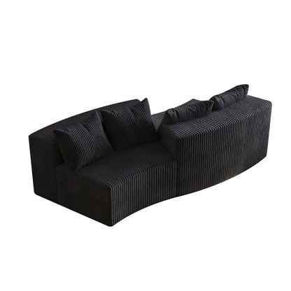 Curved Modular Sectional Sofa and Four Pillows