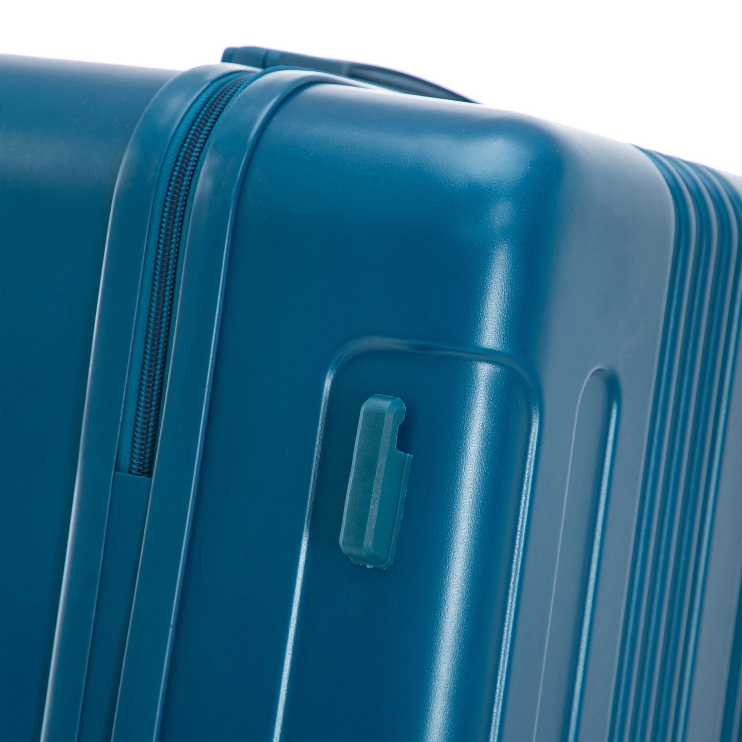 3-Piece ABS Spinner Luggage Set dark blue close-up with zipper and handle on Tampa Home & Garden Store