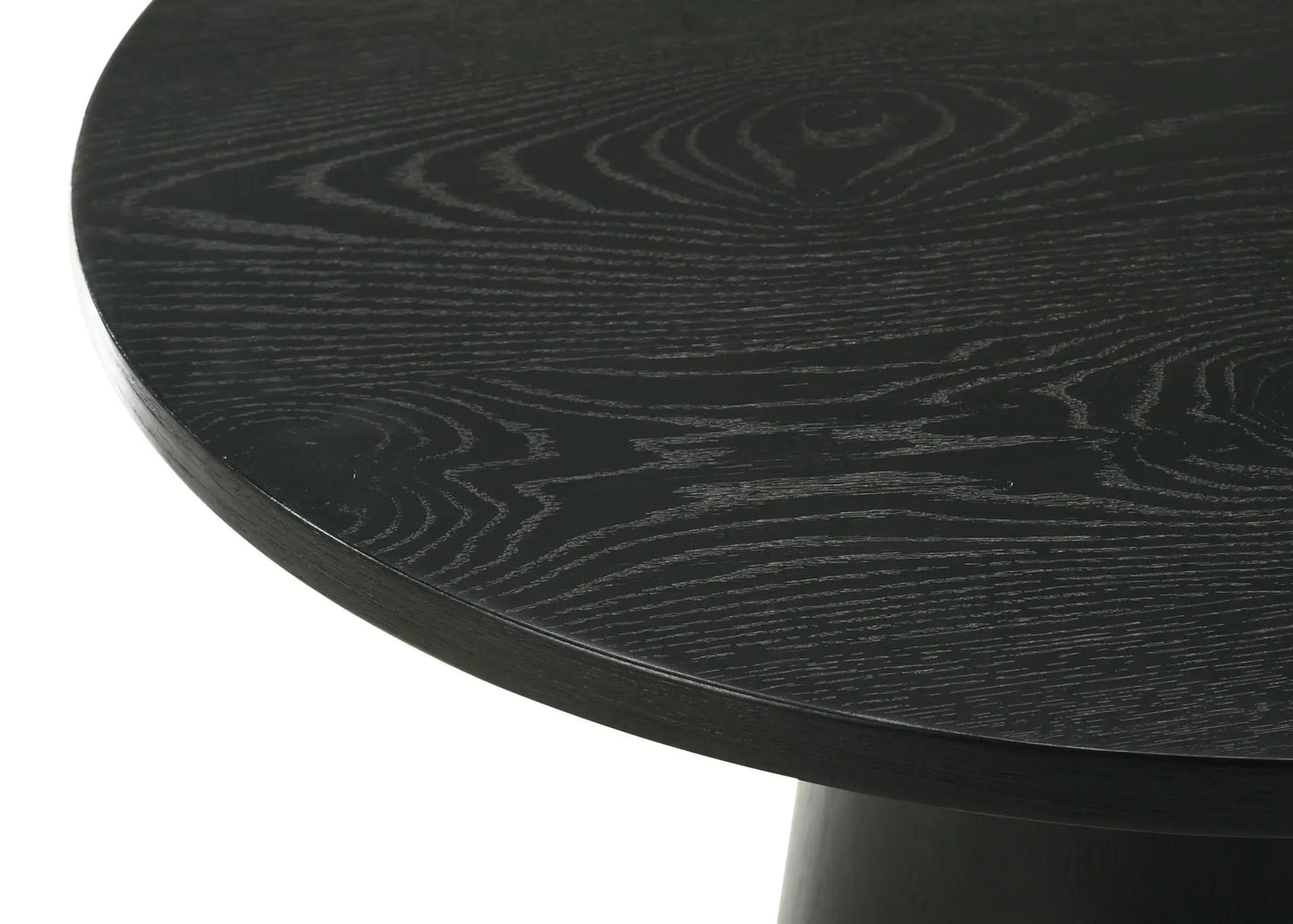 Jasper Round Table In Ebony Finish and Wood Grain