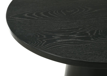 Jasper Round Table In Ebony Finish and Wood Grain