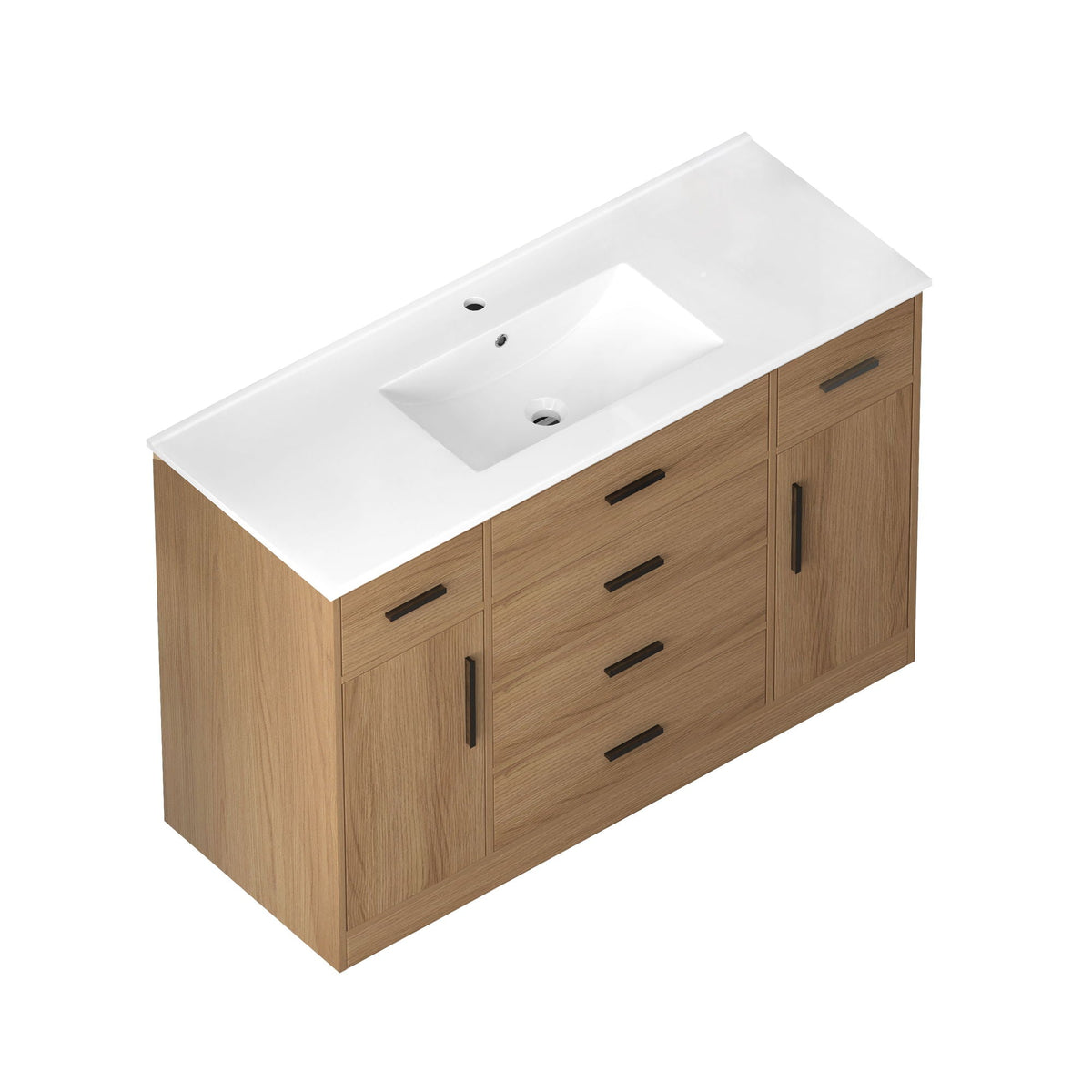 Bathroom Vanity with Soft Close Drawers, oak wood base and white countertop HouseOfZazla on Tampa Home & Garden Store