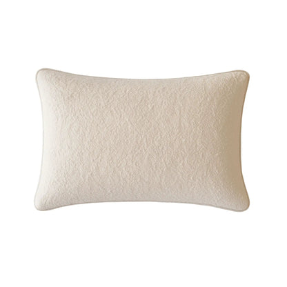 Homey Cozy textured throw pillow ivory, square plush fabric by Unique Piece Furniture on Tampa Home & Garden Store