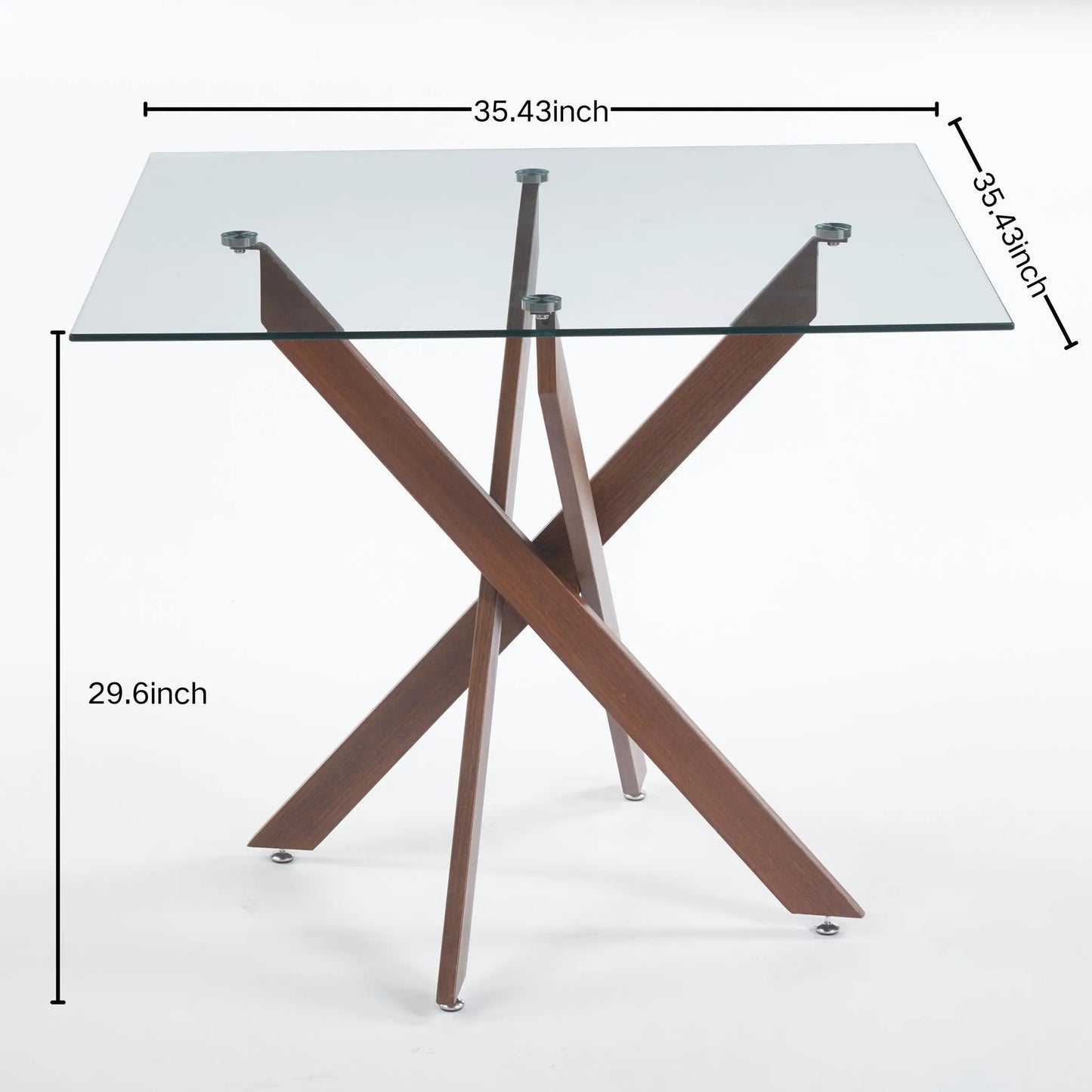 Dining table tempered glass top with cross wood legs Unique Piece Furniture on Tampa Home & Garden Store