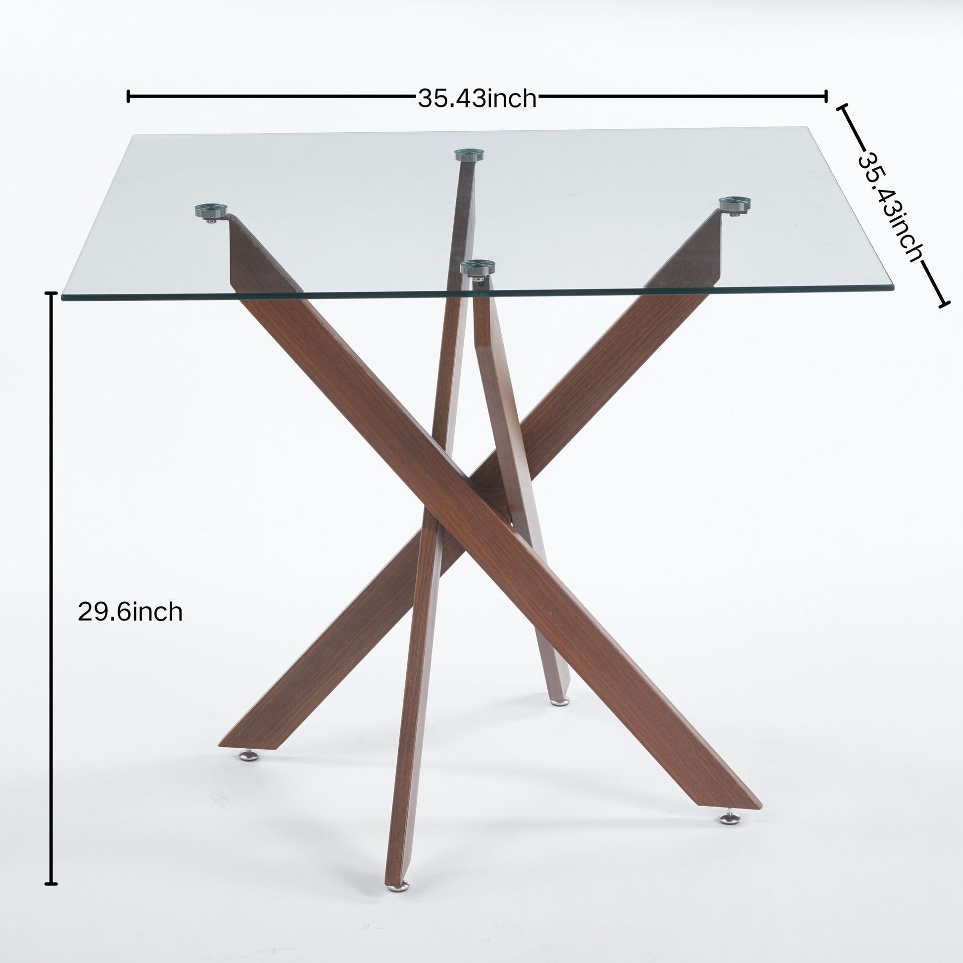 Dining table with cross wooden legs and tempered glass top by HouseOfZazla on Tampa Home & Garden Store