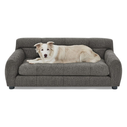 Modern Pet Sofa With Backrest And Armrests dog bed on dark gray fabric sofa with light-colored dog on Tampa Home & Garden Store