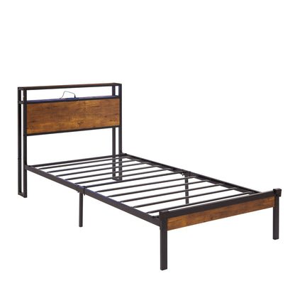 A Twin Platform Bed Frame And Under Storage